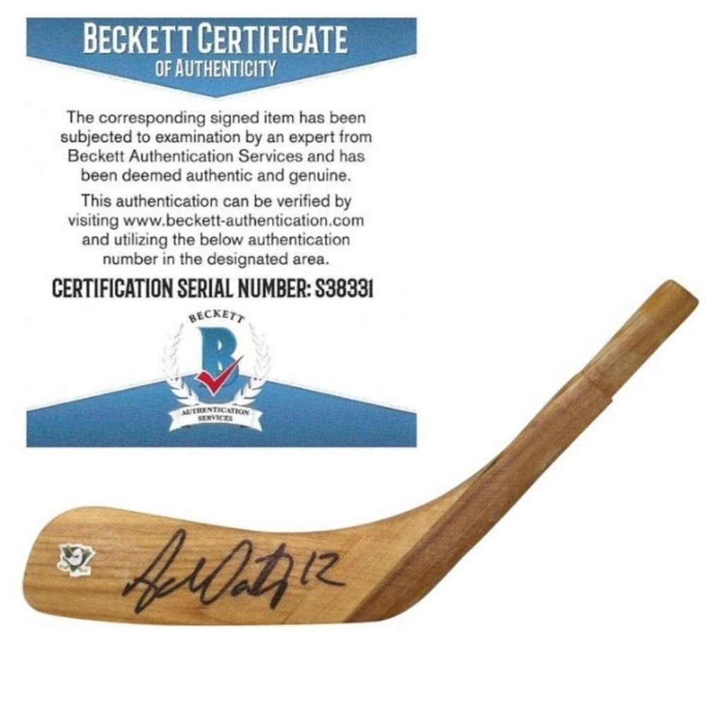 Adam Oates Signed Ducks Ice Hockey Stick Blade Beckett BAS Cert Proof Autograph